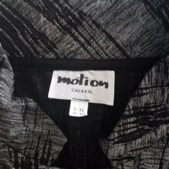 MOTION Black + White Cross Hatch Print Lagenlook Jacket L/XL - Picture 4 of 5